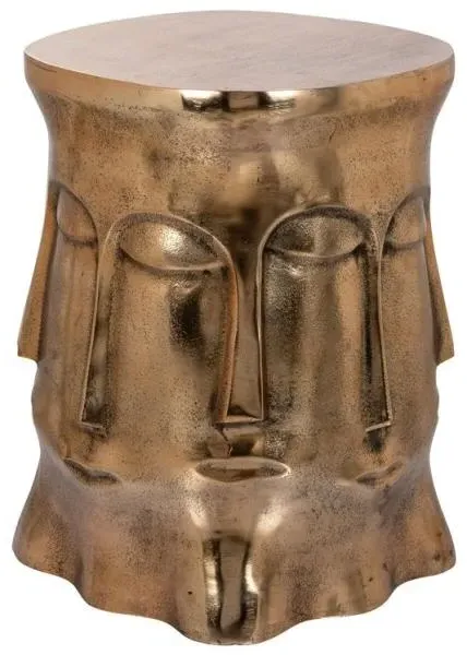 Hedron Face Shape Side Table - Gold