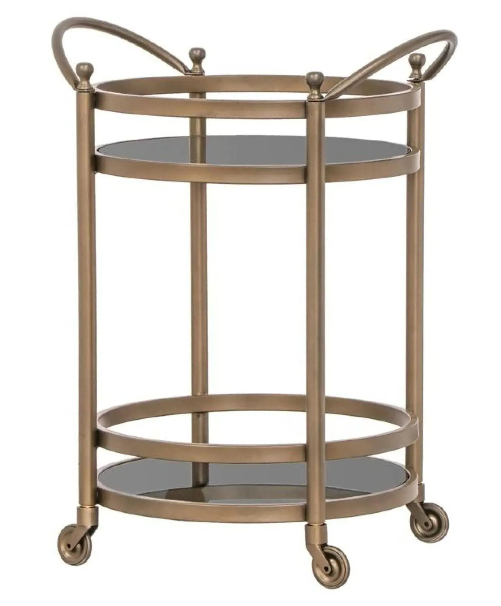 Hendricks Glass Trolley - Brushed Gold