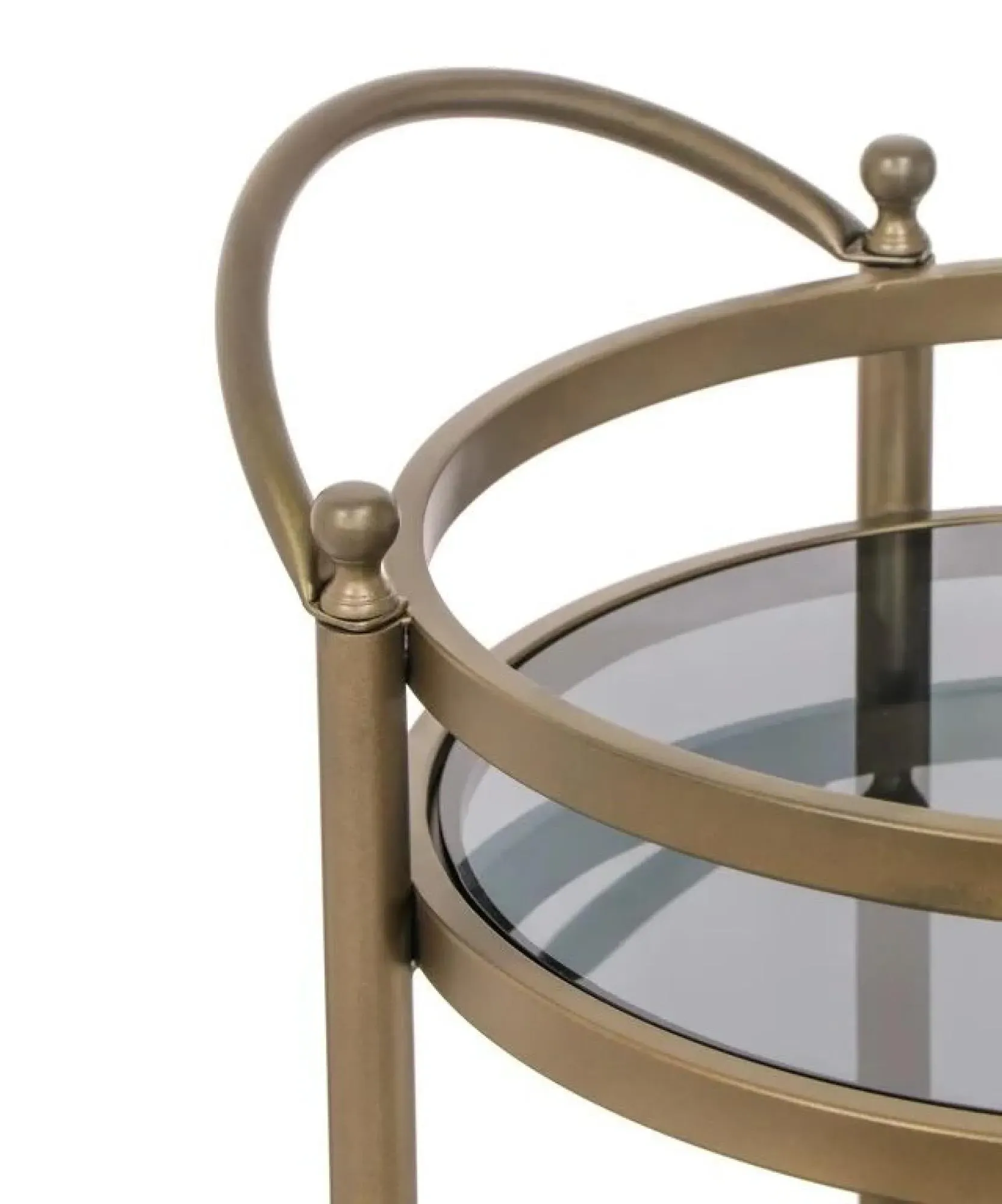 Hendricks Glass Trolley - Brushed Gold