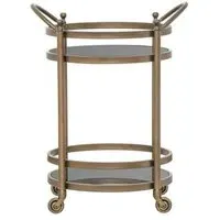 Hendricks Glass Trolley - Brushed Gold