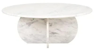 Holmes Round Coffee Table - White, Marble image