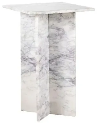 Holmes Square Side Table - White, Marble image
