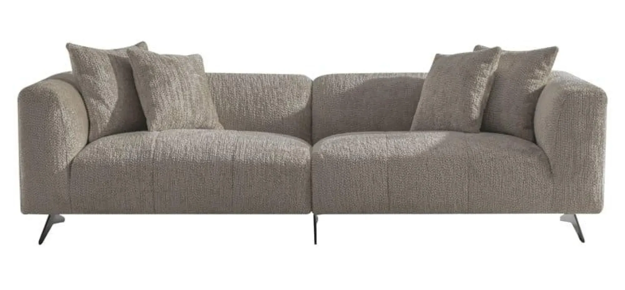 Hoxton 4-Seater Sofa with Black Legs - Beige, Fabric