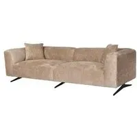 Hoxton 4-Seater Sofa with Black Legs - Beige, Fabric