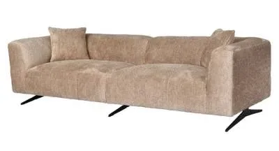 Hoxton 4-Seater Sofa with Black Legs - Beige, Fabric image