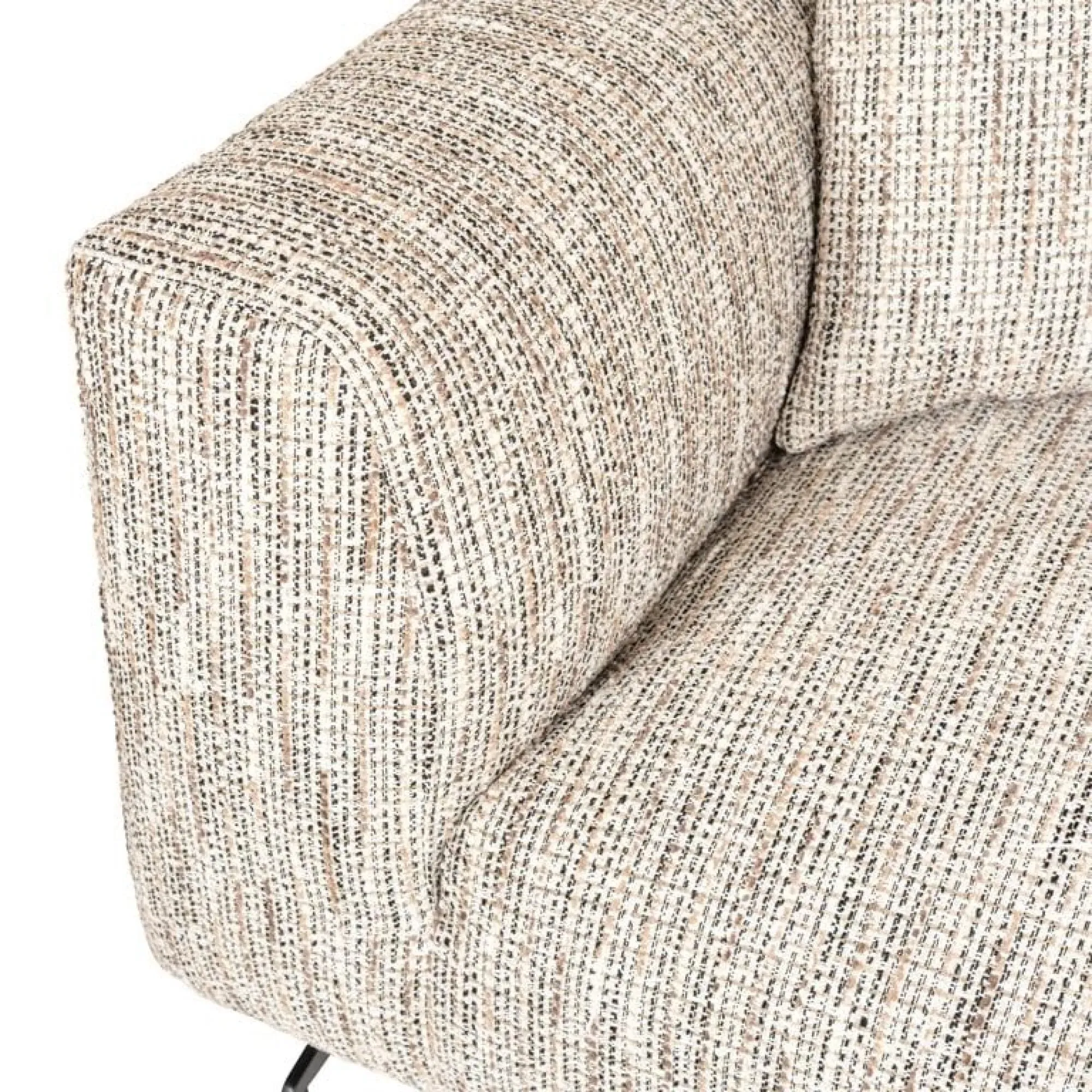 Hoxton 4-Seater Sofa with Black Legs - Natural, Fabric