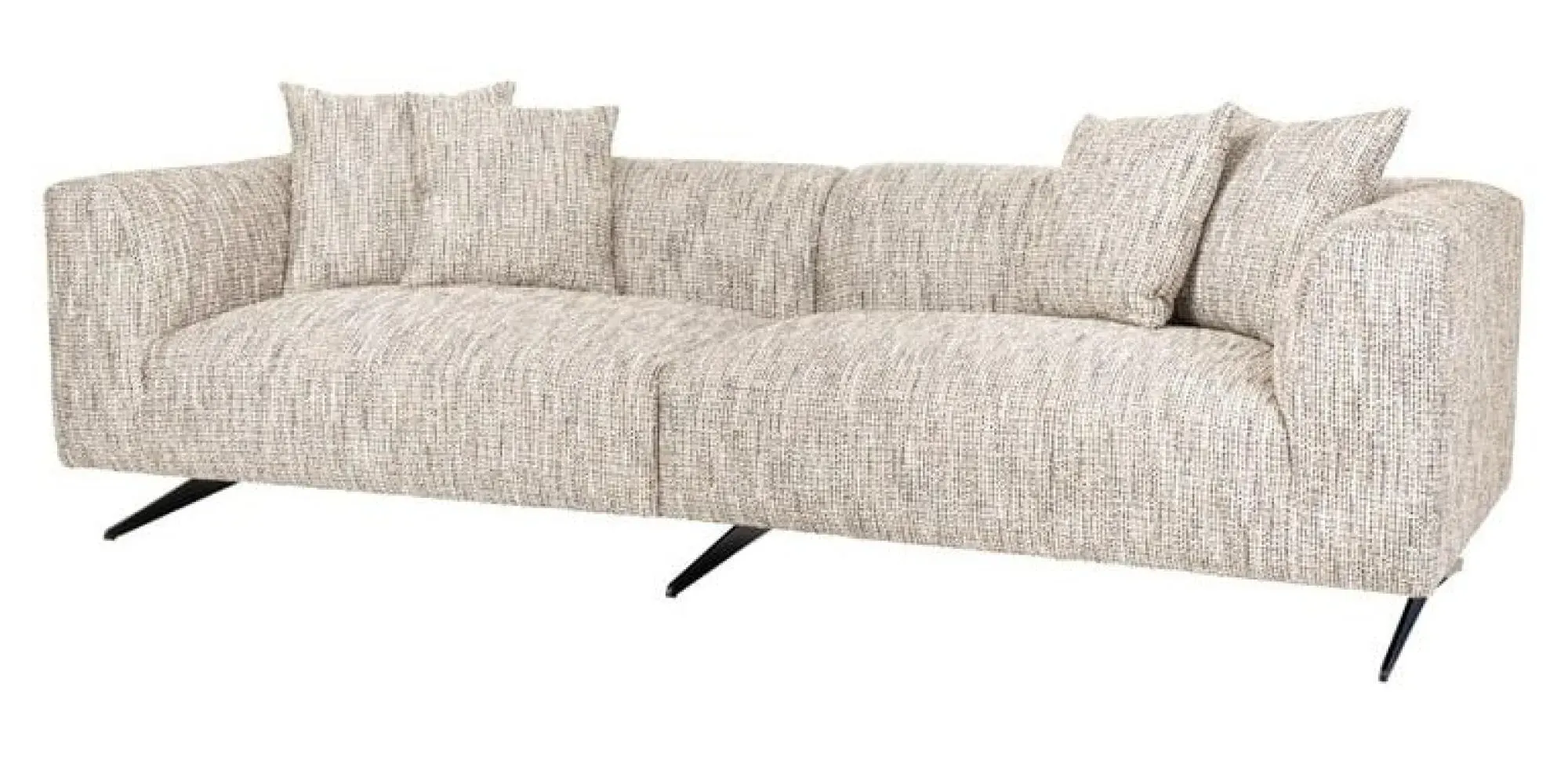 Hoxton 4-Seater Sofa with Black Legs - Natural, Fabric