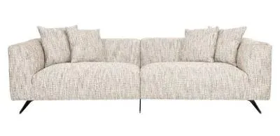 Hoxton 4-Seater Sofa with Black Legs - Natural, Fabric