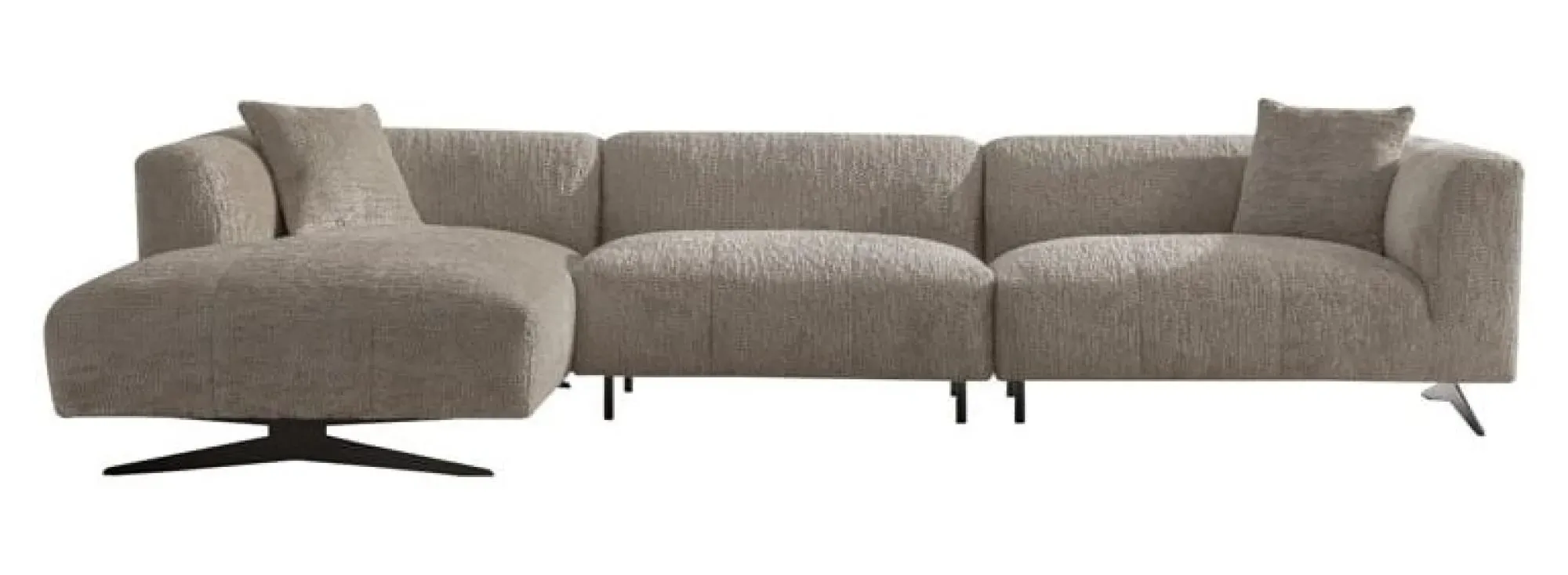 Hoxton L-Shaped Corner Sofa RHF - Beige, Fabric