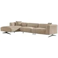 Hoxton L-Shaped Corner Sofa RHF - Beige, Fabric