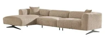 Hoxton L-Shaped Corner Sofa RHF - Beige, Fabric