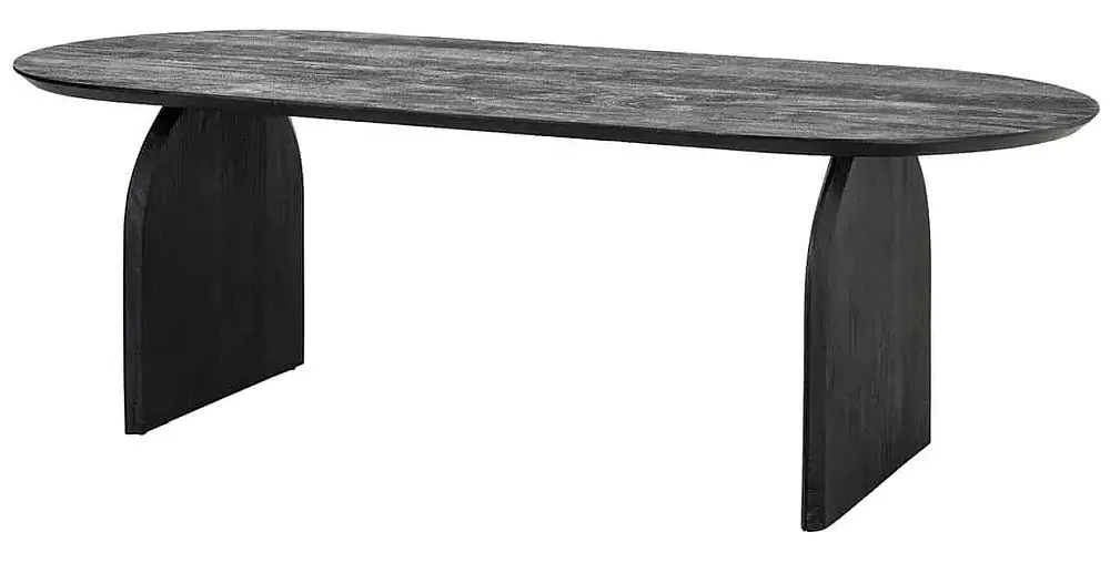 Hudson 8 Seater Oval Dining Table - Black, Mango Wood