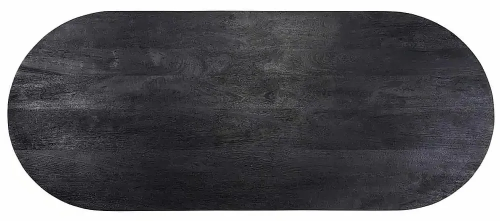 Hudson 8 Seater Oval Dining Table - Black, Mango Wood