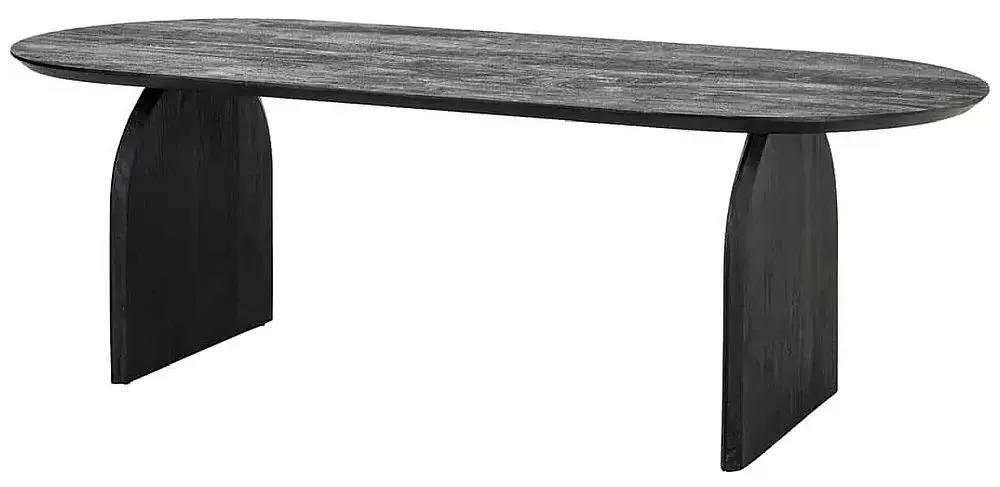 Hudson 8 Seater Oval Dining Table - Black, Mango Wood