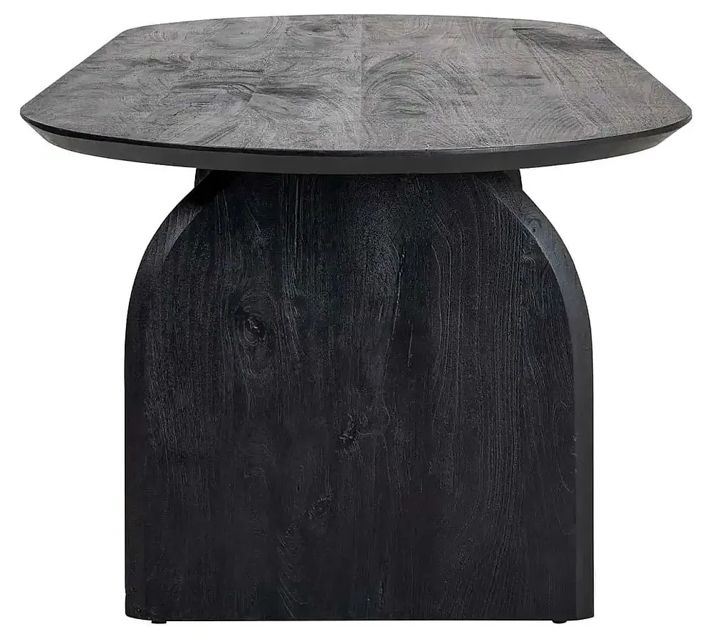 Hudson 8 Seater Oval Dining Table - Black, Mango Wood