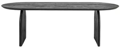 Hudson 8 Seater Oval Dining Table - Black, Mango Wood