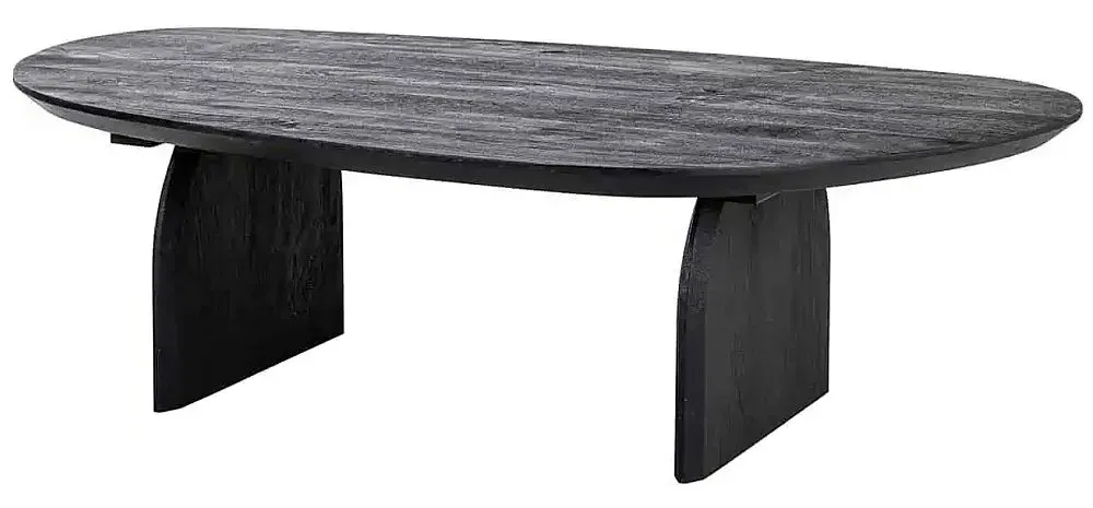 Hudson Curved Coffee Table - Black, Mango Wood