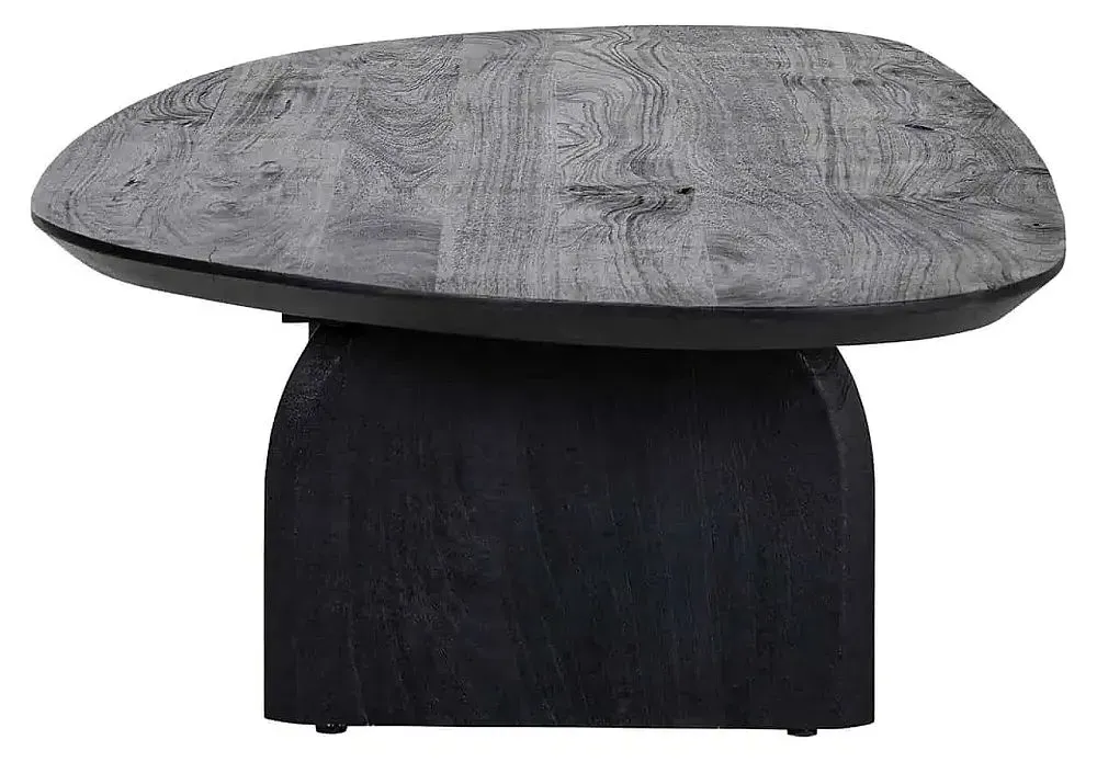 Hudson Curved Coffee Table - Black, Mango Wood