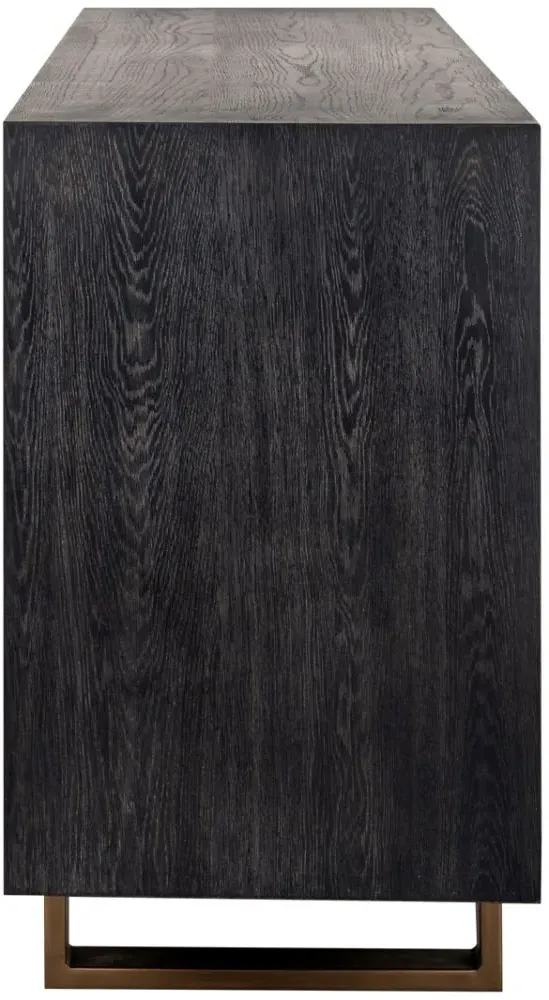 Hunter Extra Large Sideboard with Gold Trim - Black, Oak