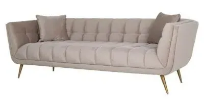 Huxley 3-Seater Sofa - Khaki, Velvet