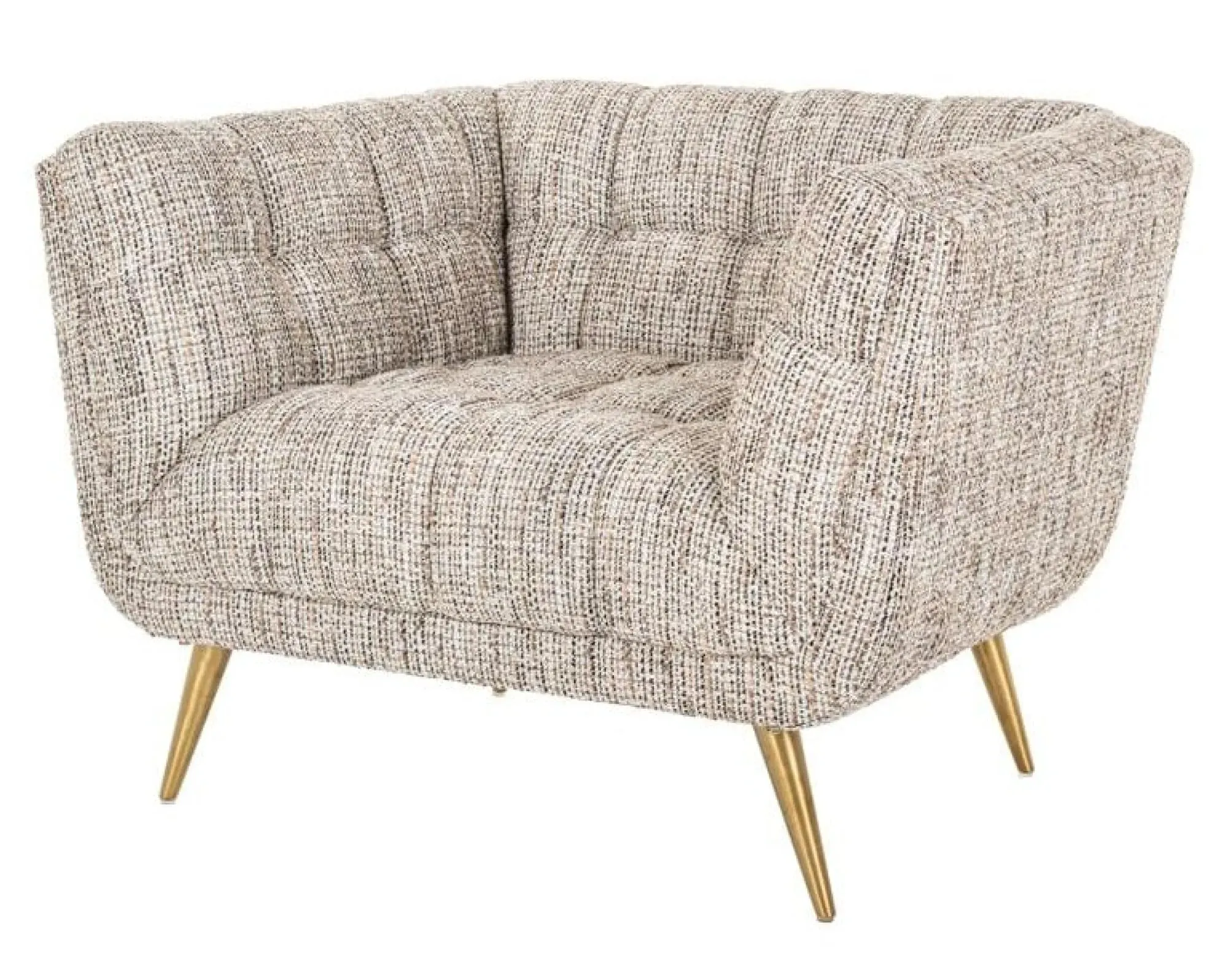 Huxley Accent Chair with Gold Legs - Beige, Fabric
