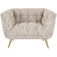Huxley Accent Chair with Gold Legs - Beige, Fabric
