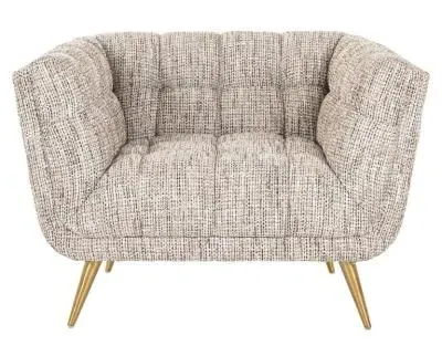 Huxley Accent Chair with Gold Legs - Beige, Fabric image