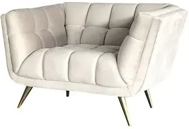 Huxley Accent Chair with Gold Legs - Khaki, Velvet