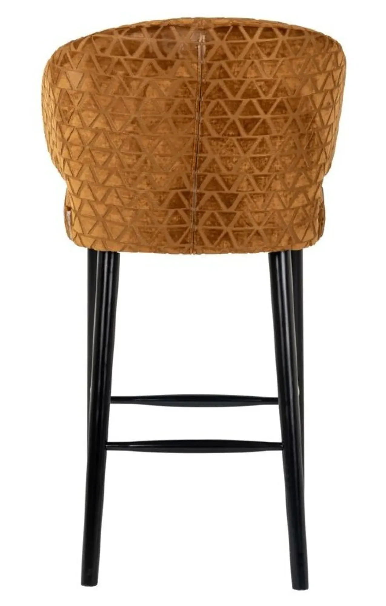 Indigo Barstool with Back - Gold, Fabric
