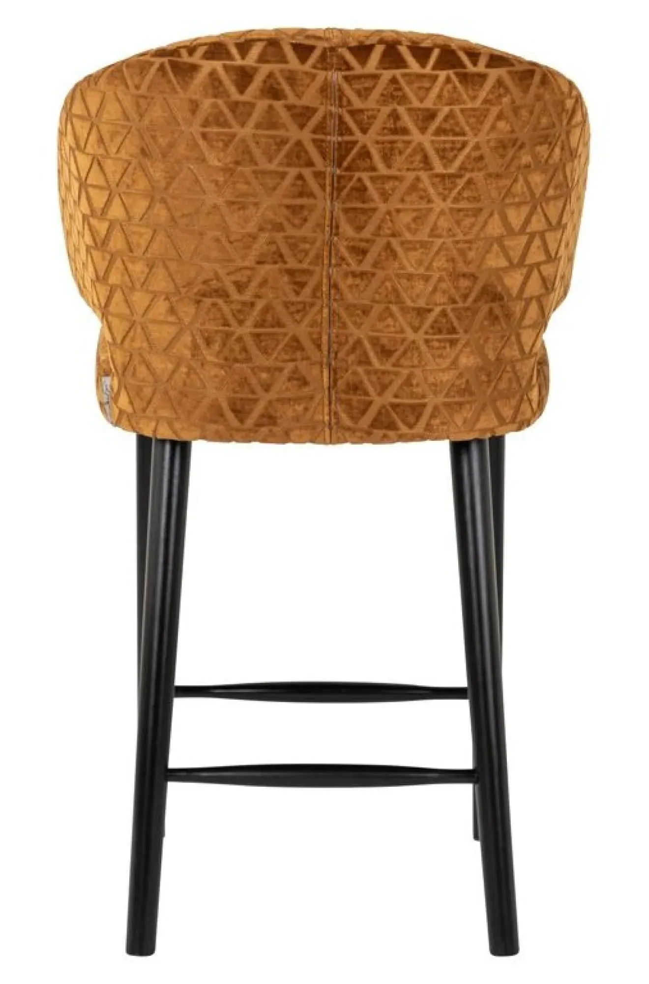 Indigo Counter Stool with Back - Gold, Fabric