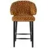 Indigo Counter Stool with Back - Gold, Fabric