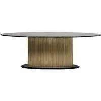 Ironville 10-Seater Oval Pedestal Dining Table - Golden