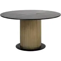 Ironville 6-Seater Round Pedestal Dining Table - Golden