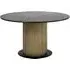 Ironville 6-Seater Round Pedestal Dining Table - Golden