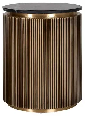 Ironville Round Side Table - Gold, Brass