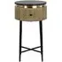 Ironville Round Side Table with Drawer - Gold, Brass
