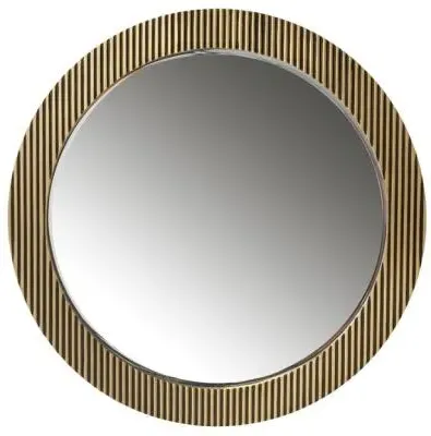 Ironville Round Wall Mirror - Gold, Brass
