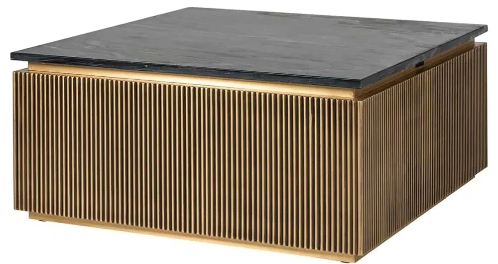 Ironville Square Coffee Table - Gold, Brass