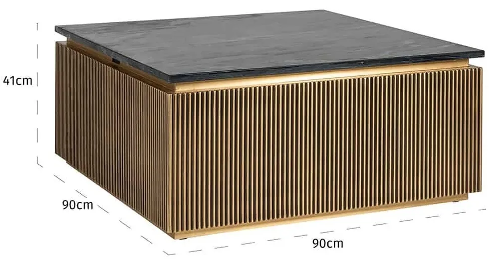 Ironville Square Coffee Table - Gold, Brass