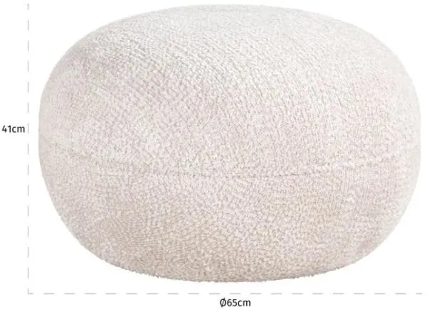 Jace Fabric Pouffe - Cream