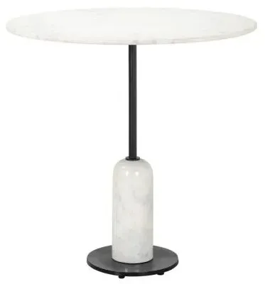 Jagger 2-Seater Round Dining Table - White, Marble image
