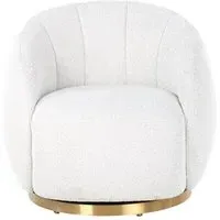 Jago Accent Chair - White, Boucle