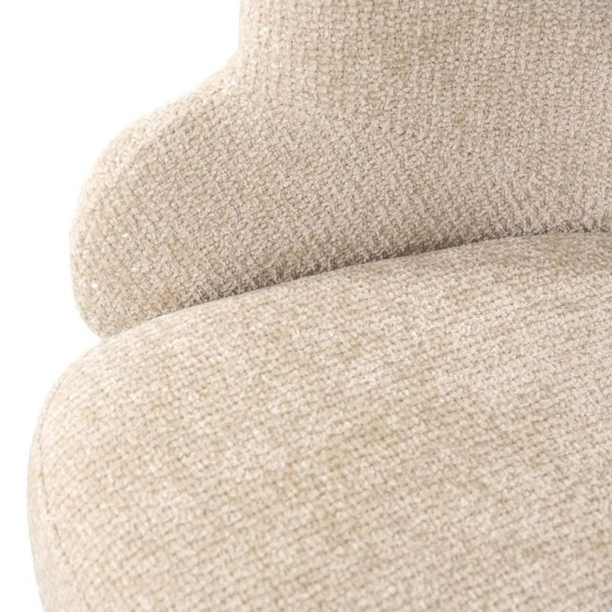 Kayla Swivel Dining Chair - Cream Fabric, Black Legs