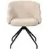 Kayla Swivel Dining Chair - Cream Fabric, Black Legs