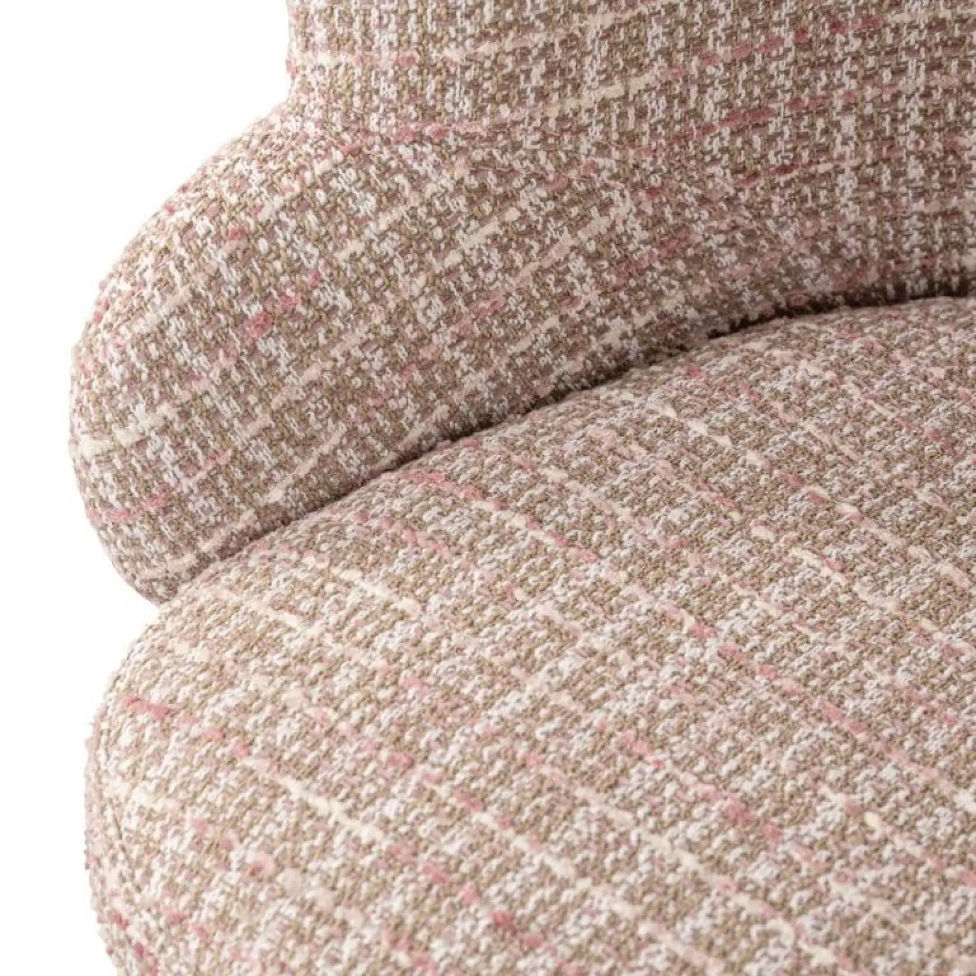 Kayla Swivel Dining Chair - Rose Fabric, Black Legs