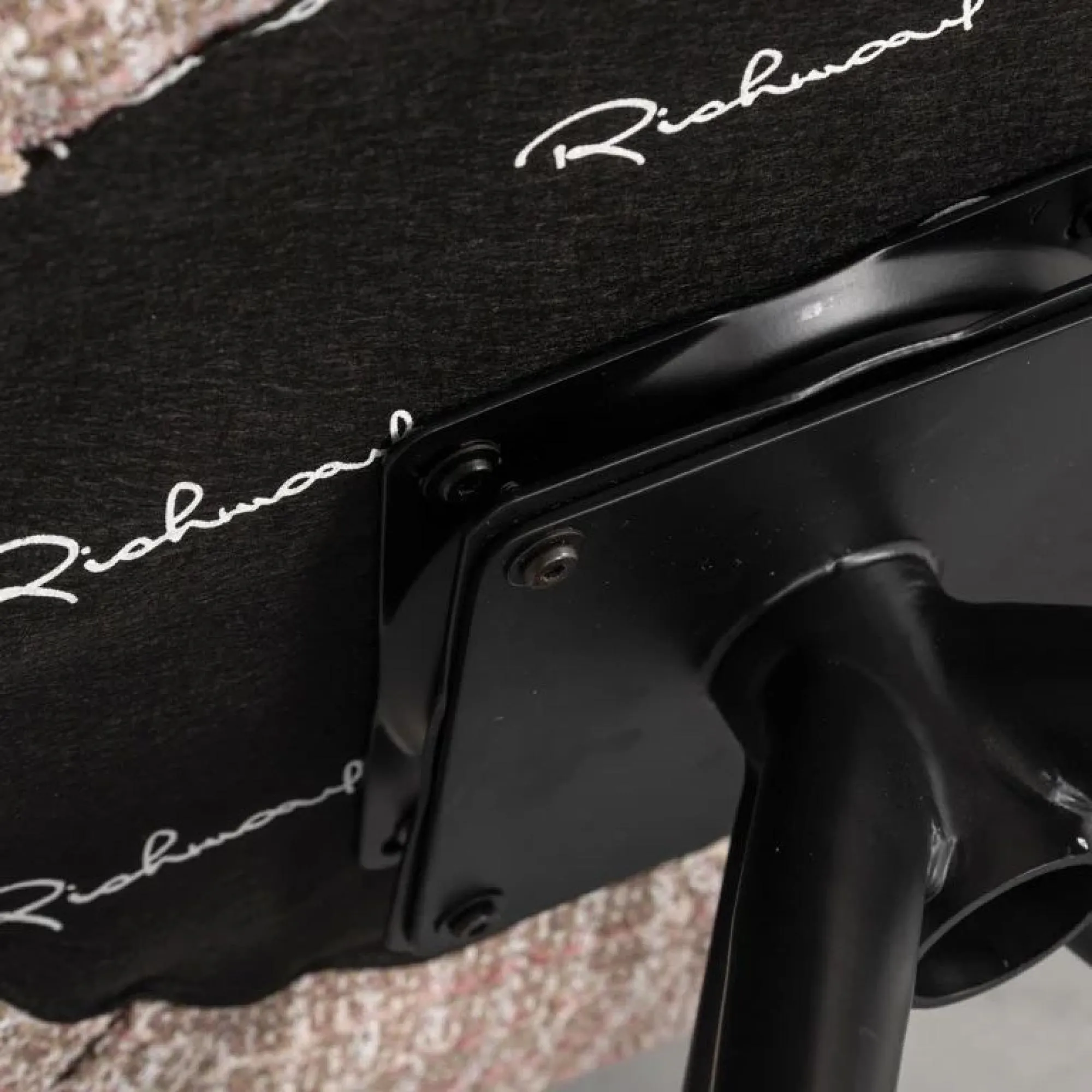 Kayla Swivel Dining Chair - Rose Fabric, Black Legs