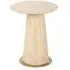 Kibo Round End Table - Beige, Travertine Marble