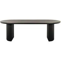 Kingston 10 Seater Oval Dining Table with Fluted Base - Dark Coffee