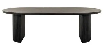 Kingston 10 Seater Oval Dining Table with Fluted Base - Dark Coffee