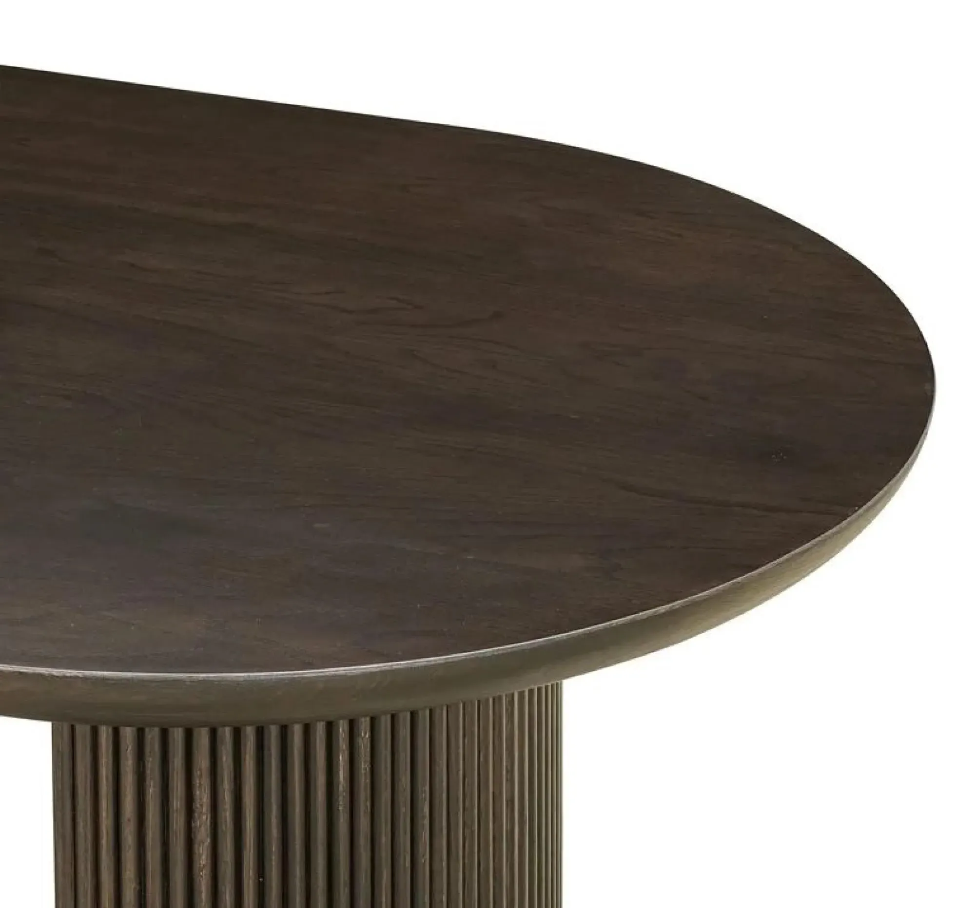 Kingston 12 Seater Oval Dining Table with Fluted Base - Brown